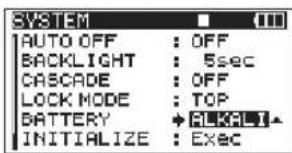 TASCAM DR680MKII - Indication du type des piles/batteries - 1