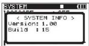 TASCAM DR680MKII - Visualisation des informations système - 2