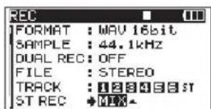 TASCAM DR680MKII - Réglages d'enregistrement de piste stéréo - 1