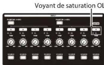 TASCAM DP24SD - Réglage et contrôle du niveau d'entrée - 2
