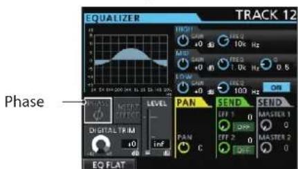 TASCAM DP24SD - Changement de la phase du signal - 1