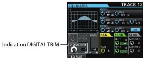 TASCAM DP24SD - Réglage DIGITAL TRIM (piste uniquement) - 1