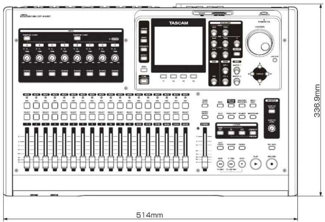 TASCAM DP24SD - Dessins avec cotes - 1