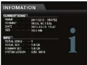 TASCAM DP24SD - Visualisation des informations - 2