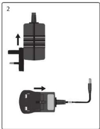 ARCAM AirDAC - Power Adaptor Setup   Installation de l'adaptateur   Vorbereitung Netzstecker   Set-up van de voedingsadapter   Configuracion del Adaptador eletrico   YctaHObKa aanTepa nntaHn   Installazione dell'Alimentatore   电源适配器安装 - 2
