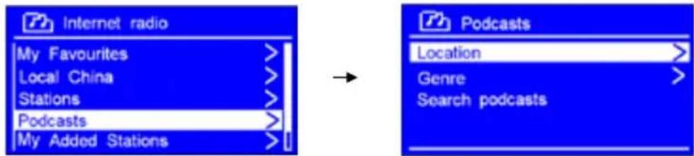 SCANSONIC IN210 - Selecting a station through Podcasts - 1