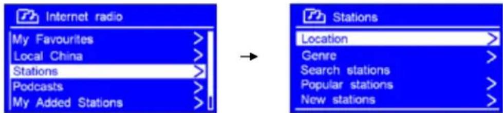 SCANSONIC IN210 - Sélection d'une station depuis l'option stations - 1