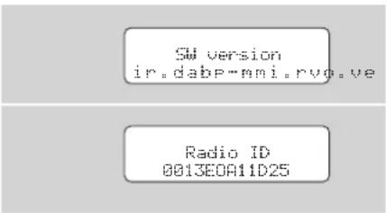 REVO Pico Radio Station - Version du logiciel et no. d'identification de la radio - 1