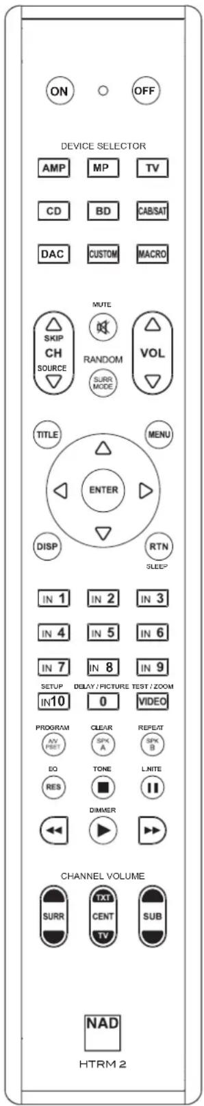 NAD M12 - APPRENTISSAGE DES COMMANDES D'AUTRES TÉLECOMMANDES - 1