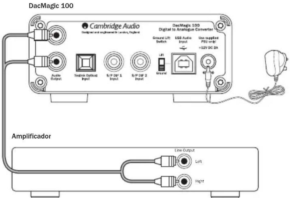 CAMBRIDGE DacMagic 100 Azur - Conexiones de salida de audio - 1