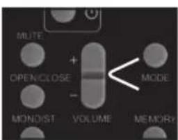 MUTE OPEN/CLOSE + - MODE MONDIST VOLUME MEMORY