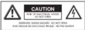 CAUTION RISK OF ELECTRICAL SHOCK DO NOT CHRON WARNING SHOCK HAZARD - DO NOT OPEN AVS RESCUE DE CHOC ELECTRIC QUE - HE PAS QUARKER