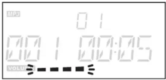 MP3 01 001 00:05 001 00:05 VOLU ≥ - - - - ≤