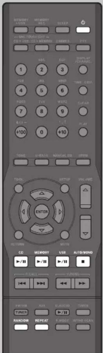KENWOOD K501USB - Lecture dans l'ordre aléatoire (Lecture aléatoire) Lecture en cycle répété (Lecture répétée) - 1