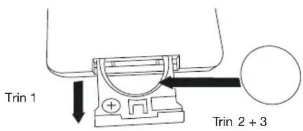 GENEVA Model XL - Hvordan udskiftes batterierne i fjernbetjeningen? - 1