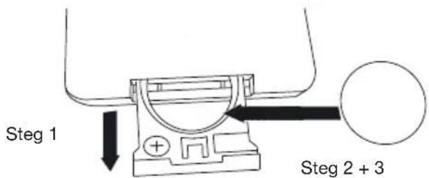 GENEVA Model XL - Hur byter man batteri i fjarrkontrollen? - 1