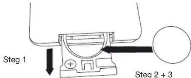 GENEVA Model M +CD - Hur byter man batteri i fjarrkontrollen? - 1