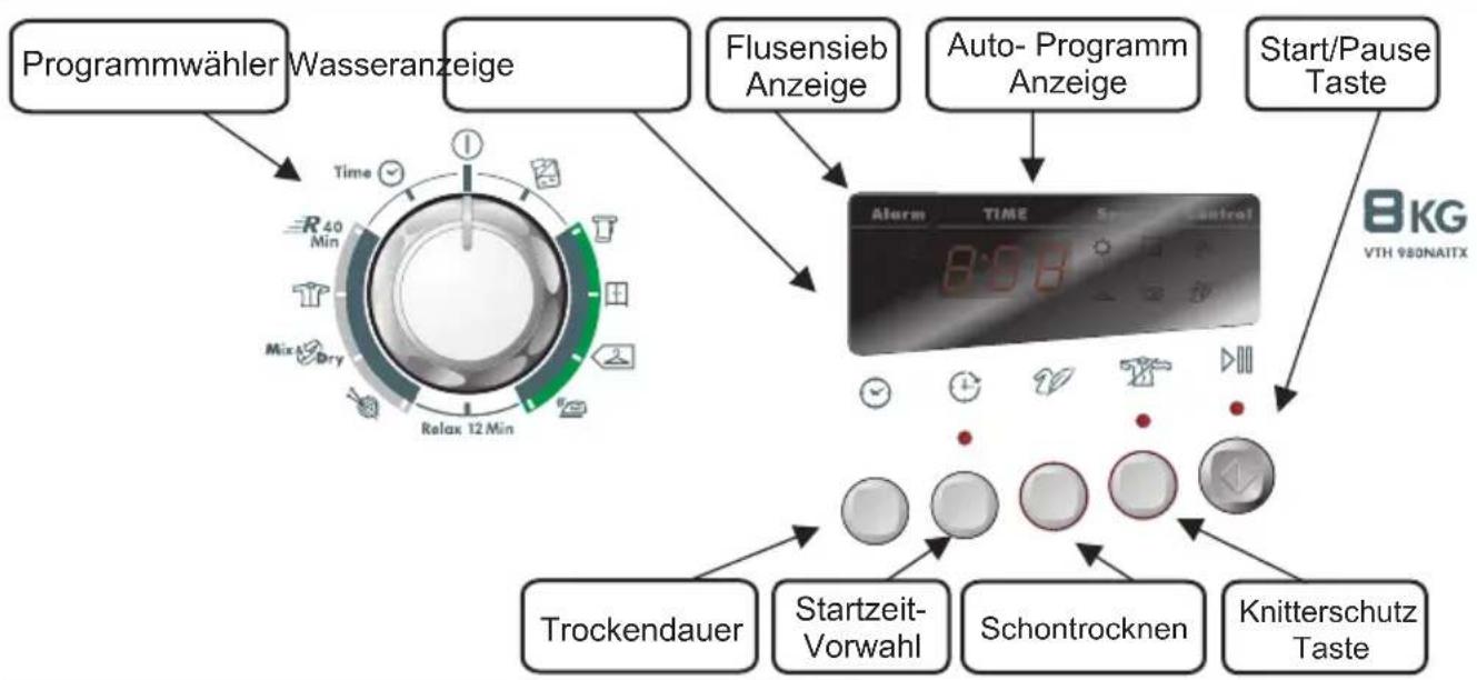 HOOVER VTH 980 NA1TX - SCHALTERBLENDE UND ANZEIGEN - 1