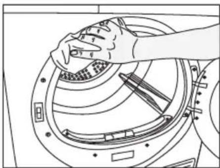 BEKO DPY 7405 GXB2 - Fusselfilter/Innenseite der Gerätetur reinigen - 7