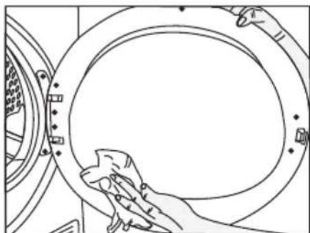 BEKO DPY 7404 X - Nettoyage du filtre à peluche / surface intérieure de la porte de chargement - 3