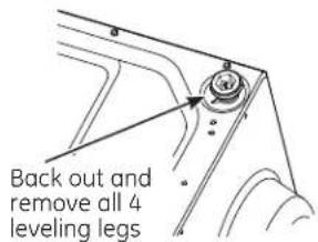 GE GFD49 - REMOVE THE DRYER LEVELING LEGS - 2