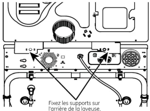 GE GFD49 - COMMENT INSTALLER LA SÉCHEUSE ET LE SUPPORT SUR LA LAVEUSE (suite) - 1