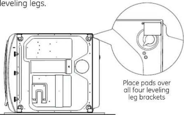 GE GFD49 - INSTALL RUBBER PADS TO DRYER BASE - 1