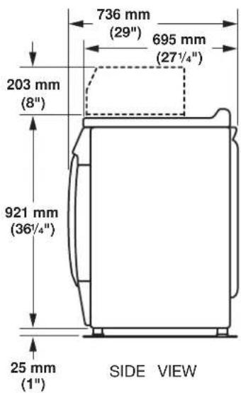 MAYTAG MDG22PN - Product Dimensions 686 mm (27") dryer - 6