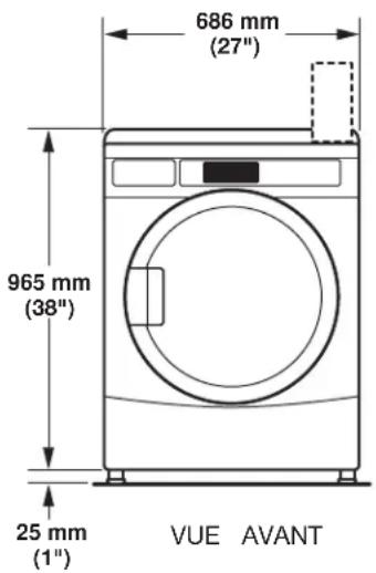 686 mm (27") 965 mm (38") 25 mm (1") VUE AVANT