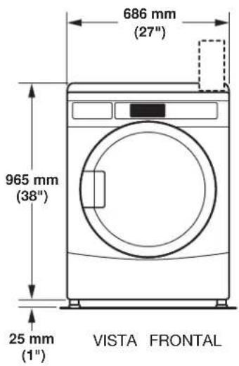 MAYTAG MDG22PN - Dimensiones del producto: Secadora de 686 mm (27") - 4