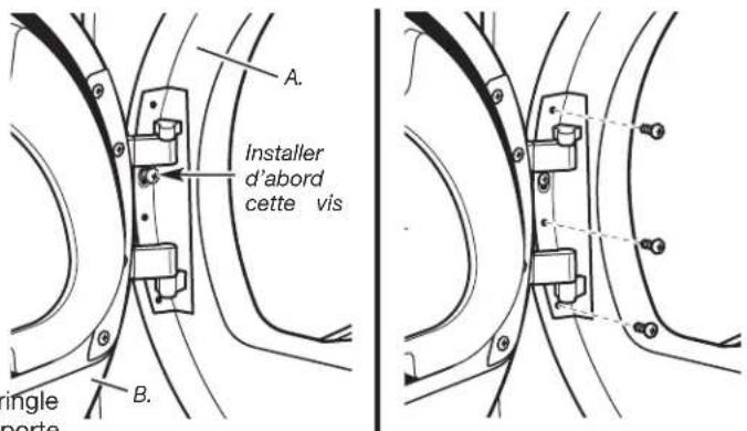 A. Installer d'abord cette vis B. single porte