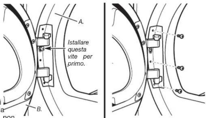 A. Istallare questa vite per primo. B. a non