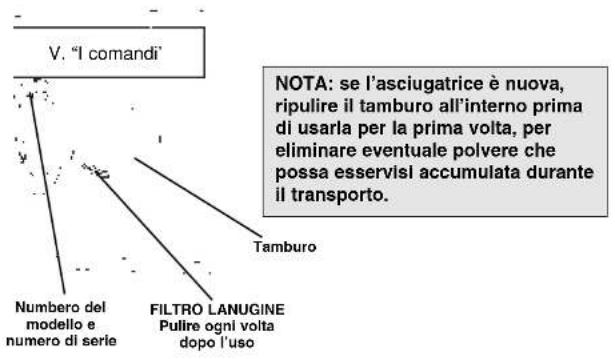 Ariston Thermo A36V - Caratteristiche - Per conoscere le parti principali dell'asciugatrice - 1