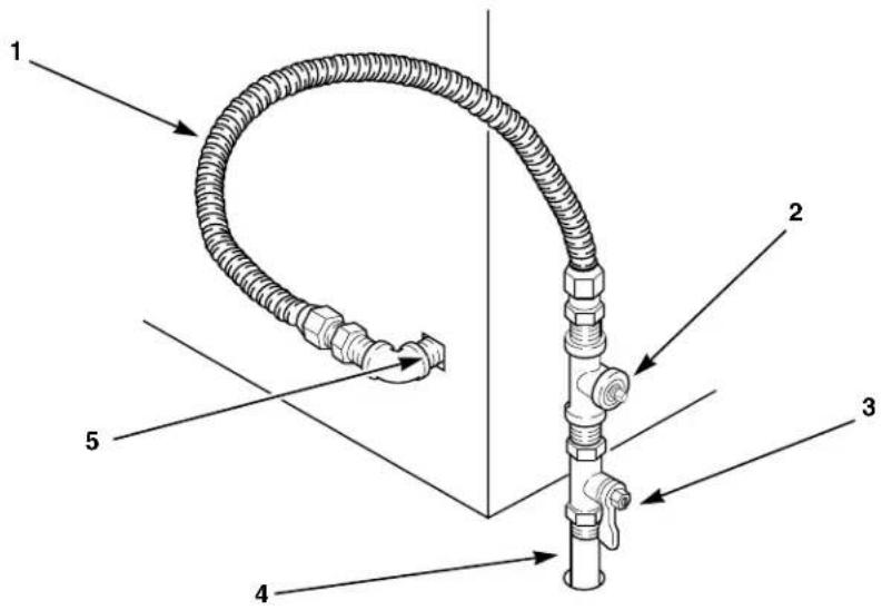 Eudora T11 - Fase 3: Collegare il tubo della fornitura di gas (solo asciugatrici a gas) - 1