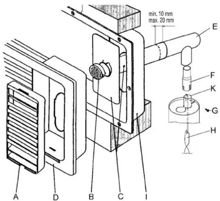 DOMETIC RM 7361 - Montage du conduit d'extraction sur la grille d'aération supérieure - 1