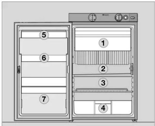 DOMETIC RMS 8405 - Compartiments du réfrigérateur - 1