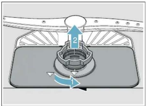 Diagram of a mechanical component with labeled parts and directional arrows indicating motion or flow