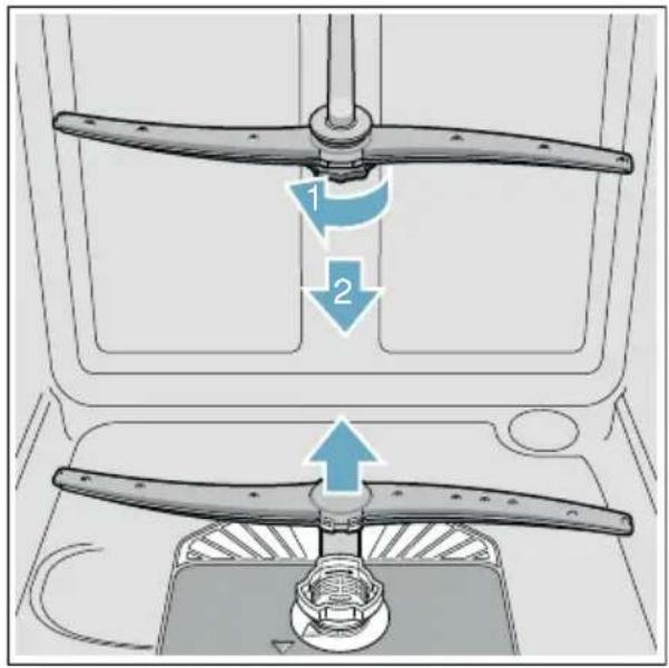 Diagram showing a mechanical component with labeled parts and directional arrows indicating motion or assembly.