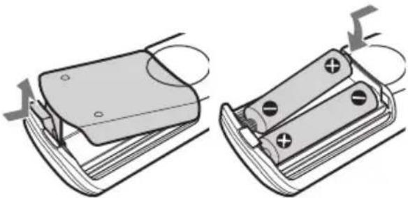 SONY SCDCE595 - Mise en place des piles dans la télécommande - 1