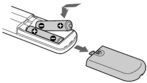 SONY SCDXA777ES - Inserción de las pilas en el mando a distancia - 1