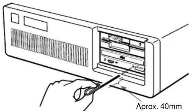 SONY CDU701 - Apertura manual de la bandeja de energia en caso de emergencia - 1