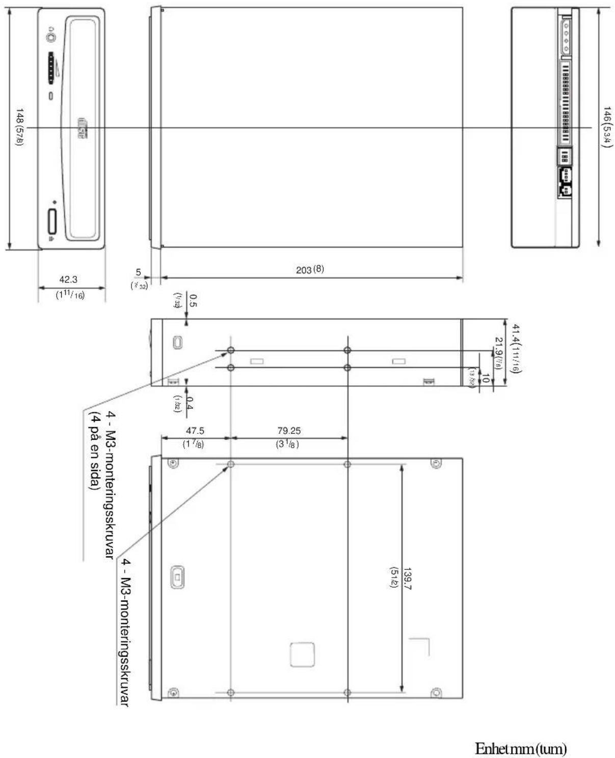 SONY CDU701 - Dimensionsdiagram - 1