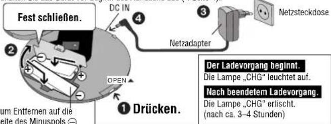 PANASONIC SLCT720 - Akkus Laden Sie die Akkus vor dem erstmaligen Gebrauch auf. - 1