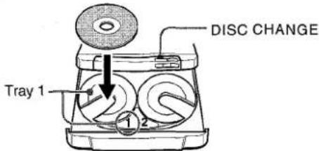 AIWA CXNMT70 - Press the CD button, then press the OPEN/CLOSE button to open the disc compartment. Load disc(s) with the label side up. - 1