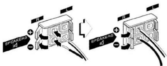 AIWA CXNMT90 - Connecter les enceintes avant. - 1