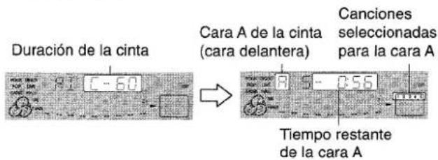 AIWA CXNMT50 - Pulse el botón ◀◀ o ▶▶ para designar la duración de la cinta. - 1