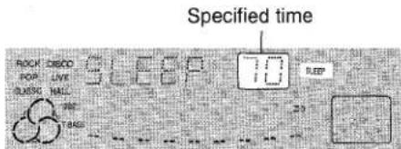 AIWA CXNMT50 - Within 4 seconds, press the ◀◀ or ▶▶ button to specify the time until the power is turned off. - 1