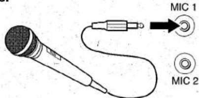 AIWA CXNA92 - Connect your microphones to the MIC 1 and MIC 2 jacks. - 1