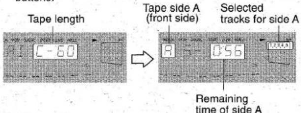 AIWA CXNA71 - Press the or button to designate the tape length. - 1