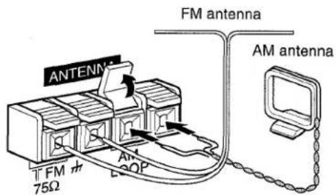 AIWA CXNMT240 - Connect the supplied antennas. - 1
